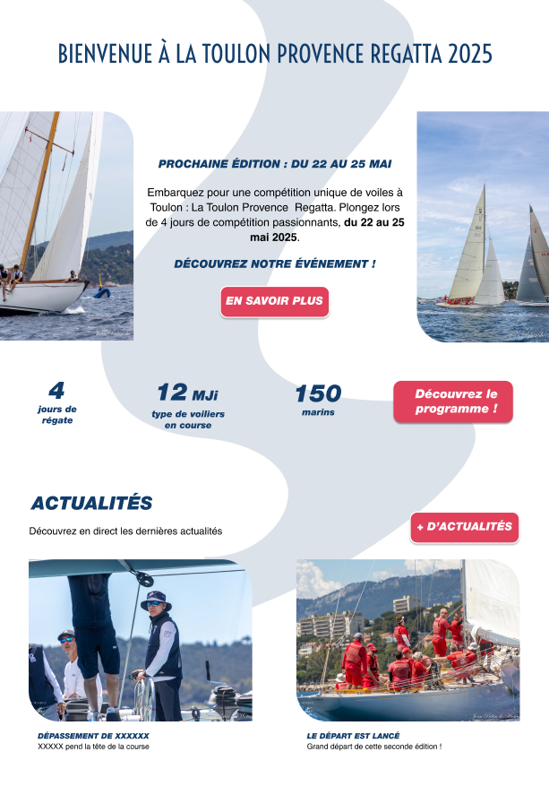 Maquette Figma complète du site Toulon Provence Regatta